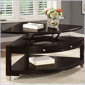 Coaster Liberty Pie Shaped Lift Top Cocktail Table in Dark Walnut