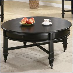 Coaster Montrose Round Cocktail Table with Casters in Black