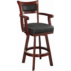  Coaster Lambert Leather Back Swivel Bar Stool in Cherry 