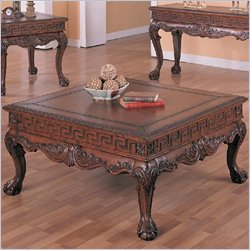 Coaster Wilshire Square Cocktail Table in Dark Brown Finish