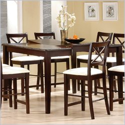 Coaster Pryor Counter Height Dining Table with Butterfly Leaf in Cappuccino