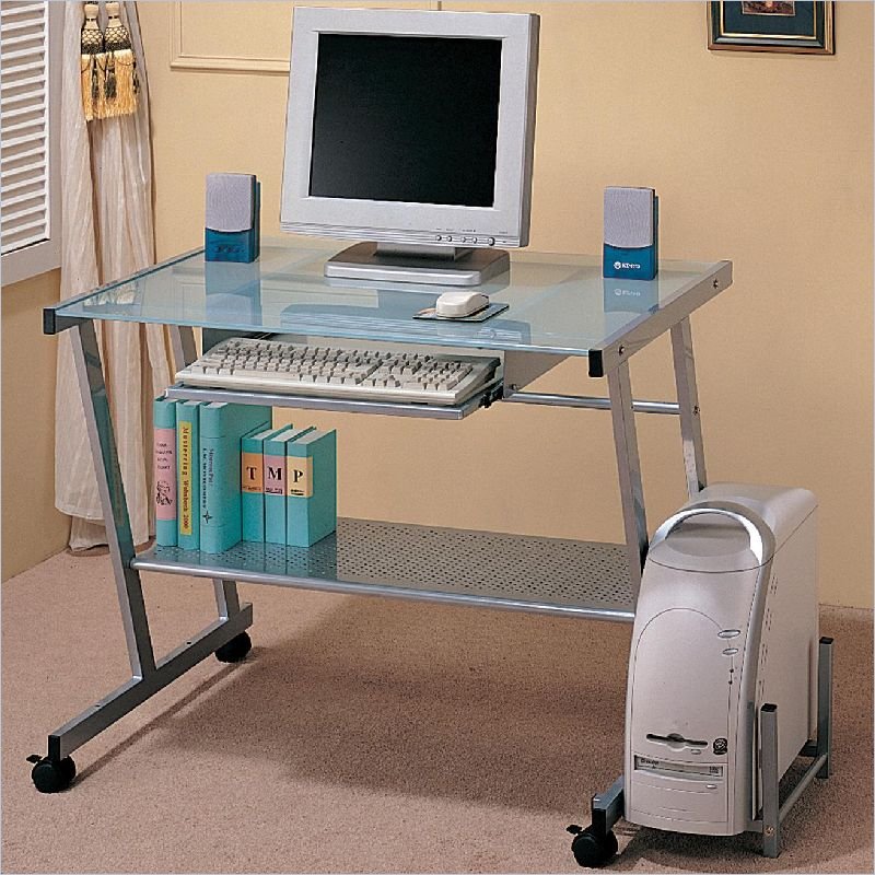 Coaster Desks Computer Desk with Computer Storage and Casters