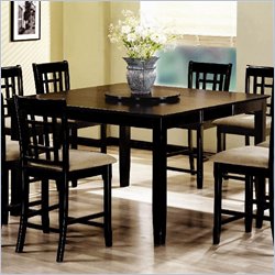 Coaster Geneva Counter Height Square Dining Table with Extension in Cappuccino