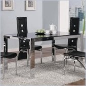 Coaster Broward Rectangular Dining Table with Tinted Glass in Silver