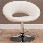 Coaster Dining Chair in White Faux Leather