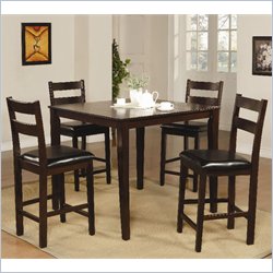 Coaster Reagan 5 Piece Counter Height Dining Set in Brown Oak Finish