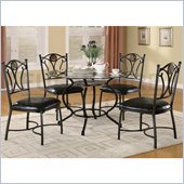 Coaster Altamonte 5 Piece Dining Set with Glass Top and Metal Base