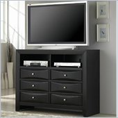 Coaster Briana Media Chest with Drawers and Shelves in Glossy Black