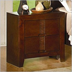 Coaster Resin 2 Drawer Nightstand in Warm Medium Brown Finish