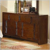 CoasterResin 7 Drawer Dresser in Warm Medium Brown Finish