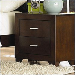 Coaster Tiffany 2 Drawer Nightstand in Deep Brown Finish