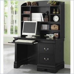 Coaster Saint Laurent Single Pedestal Computer Desk with Hutch
