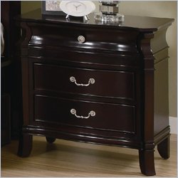 Coaster Manhattan Nightstand with 3 Drawers in Dark Espresso Finish