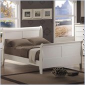 Coaster Saint Laurent Sleigh Bed in White Finish