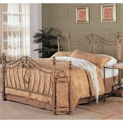 Coaster Singleton Queen Iron Bed in Antique Brushed Gold Metal Finish