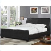 Coaster Queen Faux Leather Upholstered Bed in Black