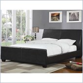 Coaster Queen Faux Leather Upholstered Bed in Dark Brown