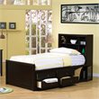 ADD TO YOUR SET: Coaster Phoenix Bookcase Storage Bed in Cappuccino Finish