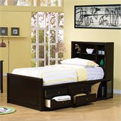 Coaster Phoenix Bookcase Storage Bed in Cappuccino Finish