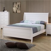 Coaster Selena Sleigh Bed in White Finish