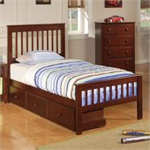Coaster Parker Twin Slat Bed in Deep Dark Cappuccino Finish