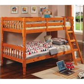 Coaster Corinth Twin over Twin Bunk Bed in Medium Pine Finish