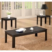 Coaster 3 Piece Occasional Table Sets Casual 3 Piece Set in Black
