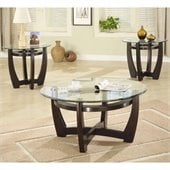 Coaster 3 Piece Occasional Table Sets Contemporary Set w/ Glass Tops
