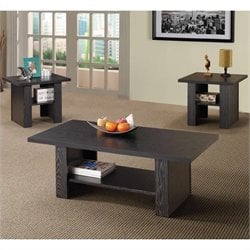 Coaster 3 Piece Occasional Table Sets Contemporary Set in Black Furniture Living Room Coffee Table Sets Coaster 365822