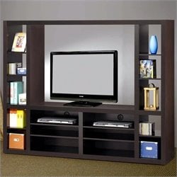 Coaster Wall Units Contemporary Entertainment Wall Unit in Cappuccino