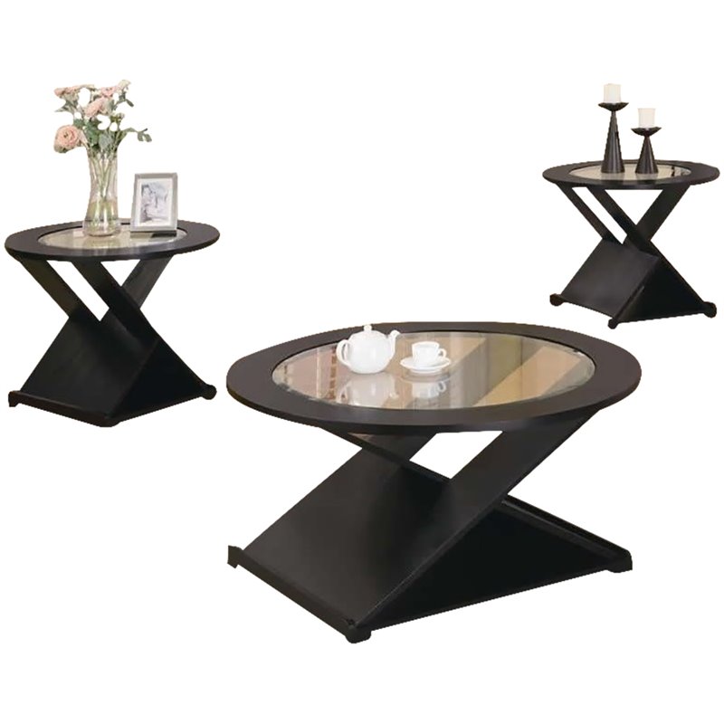 Coaster 3 Piece Occasional Table Sets Contemporary Round Table Set