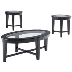 Coaster 3 Piece Occasional Table Sets Table Set w/ Tempered Glass