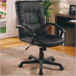 Coaster Office Chairs Casual Faux Leather Office Task Chair in Black