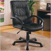 Coaster Office Chairs Casual Faux Leather Office Task Chair in Black