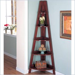 Coaster Bookcases Casual Corner Shelf in Mahogany