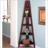 Coaster Bookcases Casual Corner Shelf in Mahogany