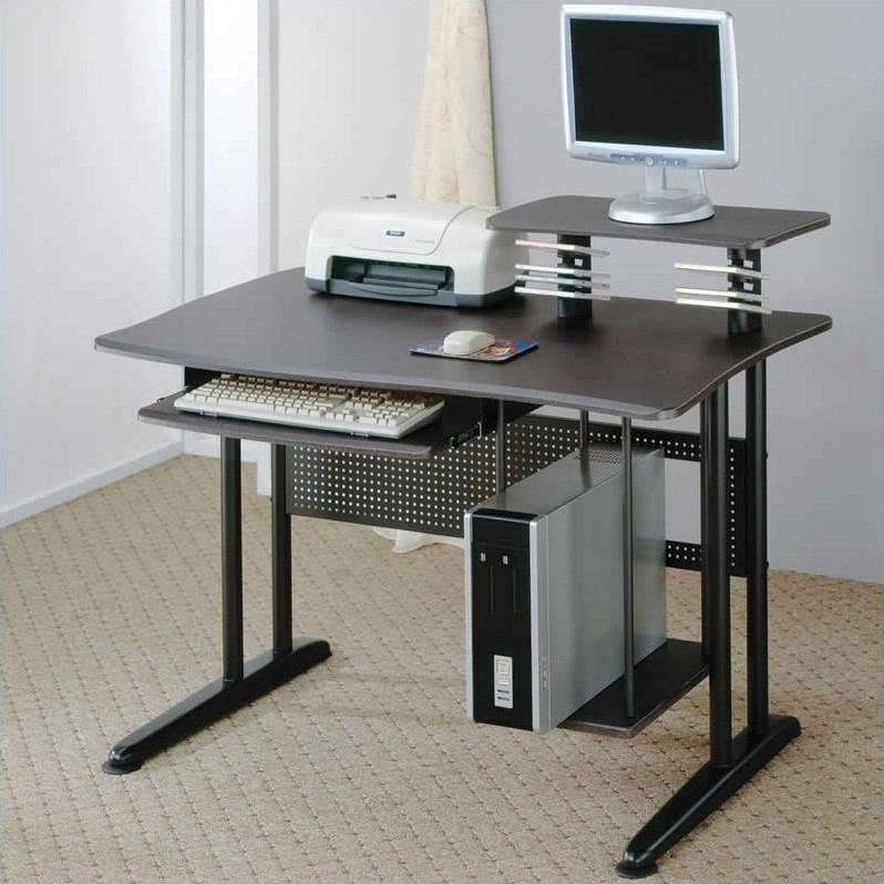 Coaster Desks Black Computer Desk w/ Keyboard Tray & Computer Storage