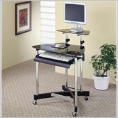 Coaster Desks Computer Desk with Casters in Black/Chrome