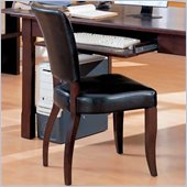 Coaster Laval Desk Chair w/ Black Faux Leather Upholstery in Espresso