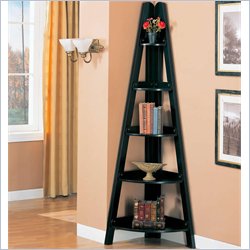 Coaster Bookcases Casual Corner Shelf in Black