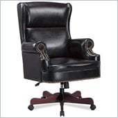 Coaster Office Chairs Traditional Faux Leather Winged Executive Chair