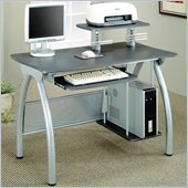 Coaster Desks Gray Computer Desk w/ Keyboard Tray & Computer Storage