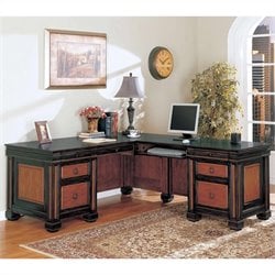 Coaster Chomedey Traditional L-Shaped Desk in Cappuccino/Dark Oak