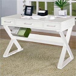 Coaster Desks Desk With Three Drawers in White
