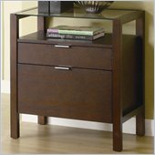 Coaster Skillman Contemporary File Cabinet with Glass Top in Brown
