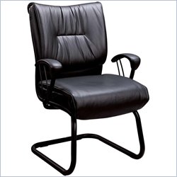 Coaster Office Chairs Casual Faux Leather Office Side Chair in Black
