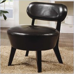 Coaster Accent Seating Exposed Wood Leather Accent Chair in Brown