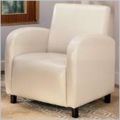 Coaster Accent Seating Vinyl Upholstered Arm Chair in Cream