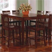 Coaster Pines Counter Height Dining Leg Table with Leaf in Walnut