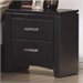 Coaster Dylan Faux Leather 2 Drawer Nightstand in Black